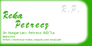reka petrecz business card